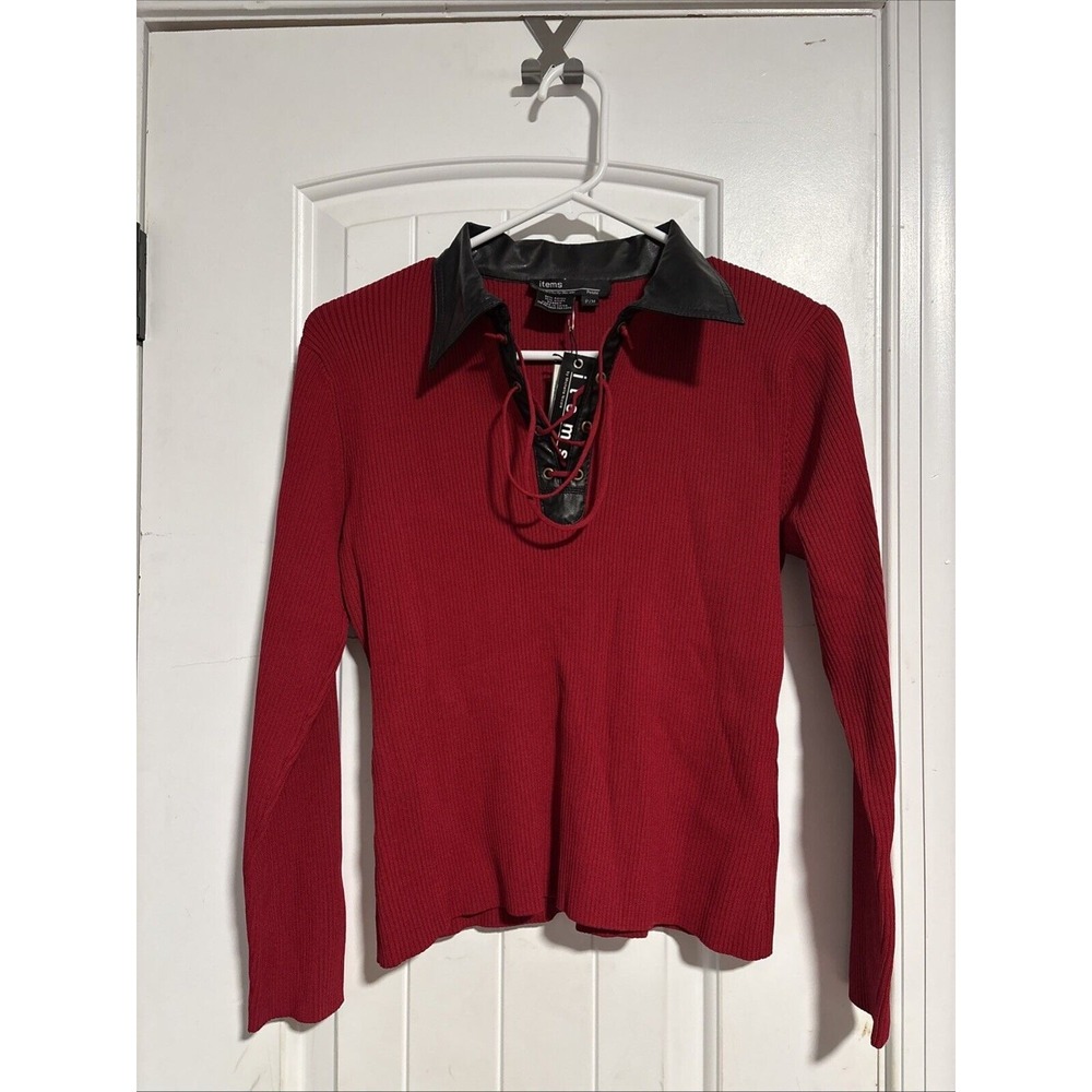 Vintage Michelle‎ Nicole Sweater Lace Up Quarter Size Petite Medium